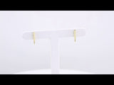 14K Yellow Gold Cultured White Seed Pearl Bar Earrings