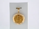 14K Yellow 18 mm Round Hollow St. Peregrine Medal
