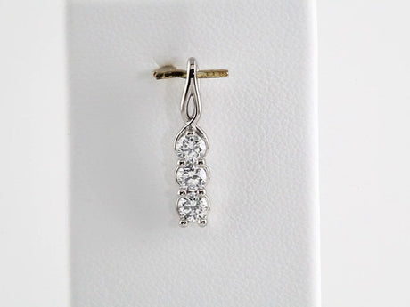 14K White Gold 1/2 CTW Natural Diamond Three-Stone Pendant