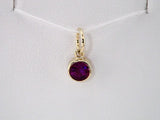 14K Yellow Gold Posh Mommy® Imitation Amethyst Charm/Pendant