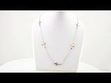 14K Yellow 5-Station Cross Adjustable 16-18” Necklace