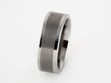 Tungsten 8 mm Flat Band with Satin Finish Center