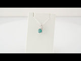 14K White Natural Emerald & 1/10 CTW Natural Diamond Pendant