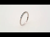 14K White Gold Natural Aquamarine Stackable Ring