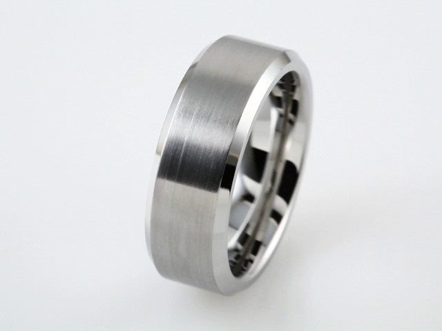 Stainless Steel 7 mm Beveled-Edge Inlay Flat Band Size 7