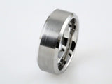 Stainless Steel 7 mm Beveled-Edge Inlay Flat Band Size 7