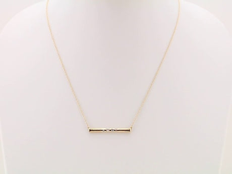 14K Yellow Gold 1/10 CTW Natural Diamond Bar 16-18" Necklace