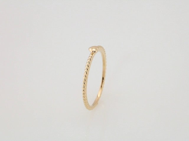 14K Yellow Heart Rope Ring