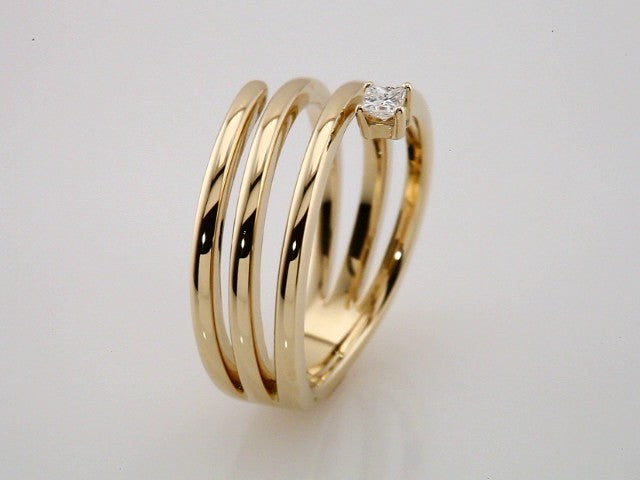 14K Yellow Gold 1/10 CTW Natural Diamond Freeform Ring