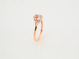 14K Rose Natural Pink Morganite & .05 CTW Natural Diamond Ring