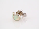 14K White Gold Natural White Opal Earrings