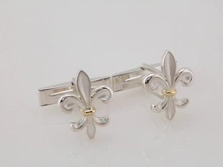 Sterling Silver Fleur-de-lis Cuff Links-Pair