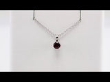 Sterling Silver 5 mm Imitation Ruby 16-18" Necklace