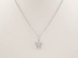 14K White 1/8 CTW Diamond Petite Star 16" Necklace