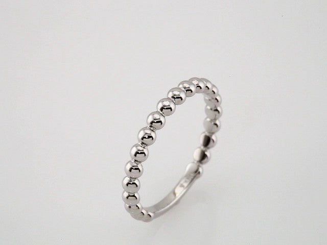 14K White Gold 2.5 mm Stackable Beaded Ring