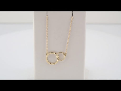 14K Yellow Interlocking Circle 16-18" Necklace