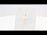 14K Yellow Cultured White Akoya Pearl Charm/Pendant