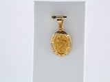 14K Yellow Gold 15x11 mm Oval Hollow St. Christopher Medal