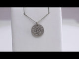 14K White .025 CTW Natural Diamond Lotus 16-18" Necklace