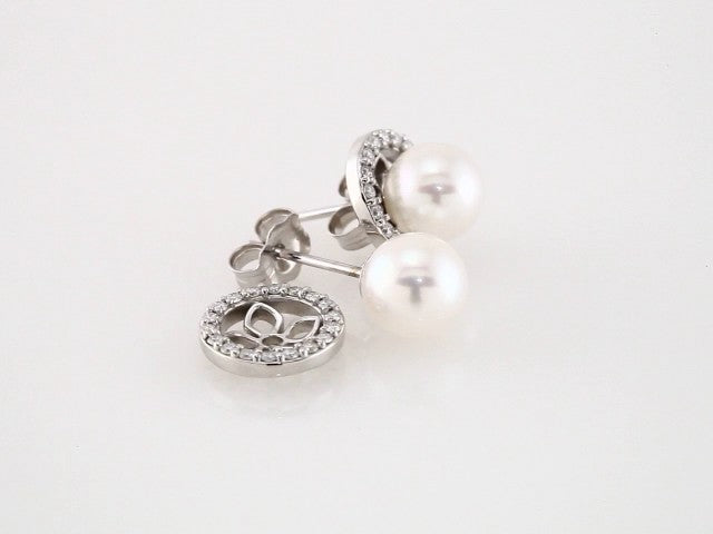 14K White Gold 6 mm ID 1/6 CTW Natural Diamond Earring Jackets