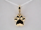 14K Yellow Paw Print Charm