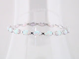 14K White Gold Lab-Grown White Opal Line 7" Bracelet