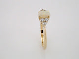 14K Yellow Gold Natural White Opal & 1/6 CTW Natural Diamond Ring