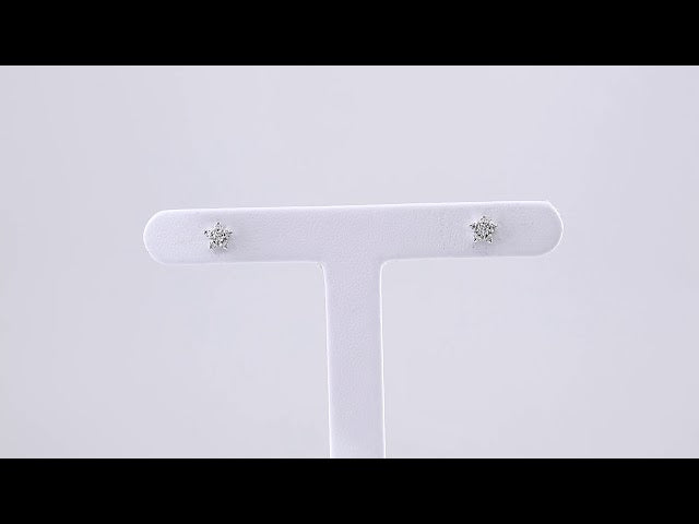 14K White 1/10 CTW Natural Diamond Star Earrings