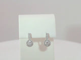 14K White Gold 5/8 CTW Natural Diamond Halo-Style Dangle Earrings