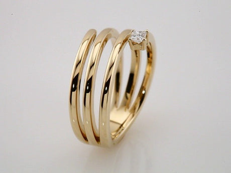 14K Yellow Gold 1/10 CTW Natural Diamond Freeform Ring