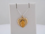 14K Yellow 20x20 mm Heart Miraculous Medal