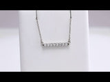 14K White 1/4 CTW Natural Diamond French-Set Bar 16" Necklace