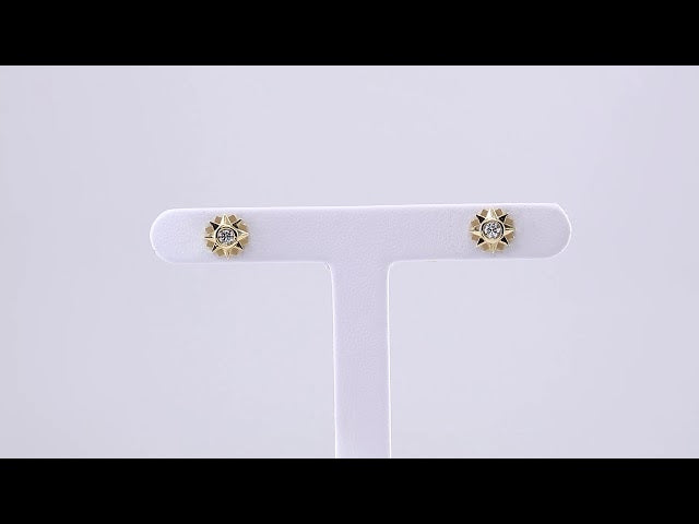 14K Yellow Gold 1/3 CTW Natural Diamond Sun Earrings