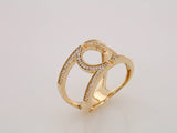 14K Yellow Gold 1/4 CTW Natural Diamond Geometric Ring