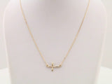 14K Yellow Sideways Cross 16-18" Necklace