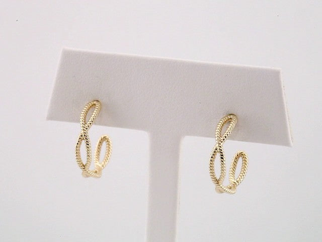 14K Yellow Rope 17 mm Hoop Earrings