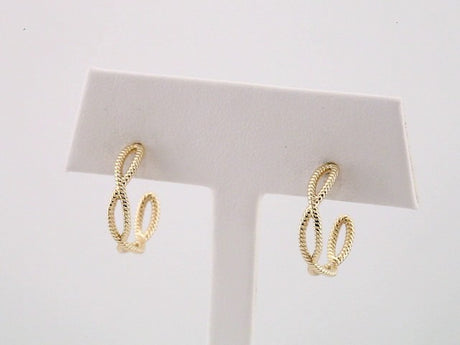 14K Yellow Rope 17 mm Hoop Earrings