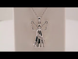 10K White .03 CTW Natural Diamond Angel Ash Holder 18" Necklace