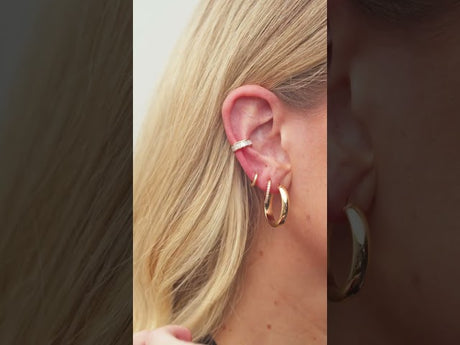 Platinum Hinged 20 mm Hoop Earrings