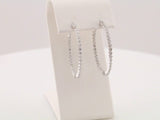 14K White Gold 3 CTW Natural Diamond Inside-Outside Hinged 41.9 mm Hoop Earrings