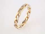 14K White/Yellow 5 mm Hand-Woven Band Size 11