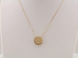 14K Yellow Gold Engravable Disc 16-18" Necklace