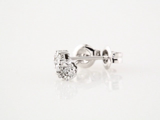 14K White Gold 1/10 CTW Natural Diamond Cluster Earrings