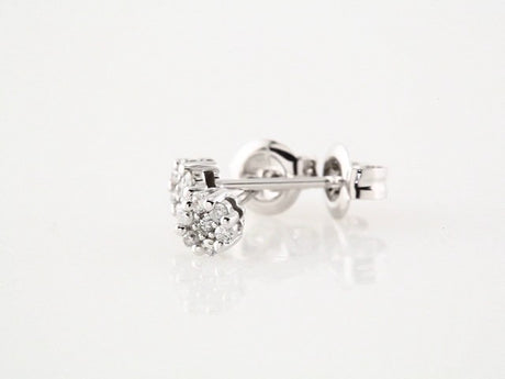 14K White Gold 1/10 CTW Natural Diamond Cluster Earrings