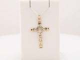 14K Yellow/White 36x24 mm Crucifix Pendant