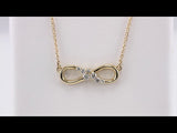 14K Yellow 1/8 CTW Natural Diamond Infinity-Inspired Bar 18" Necklace