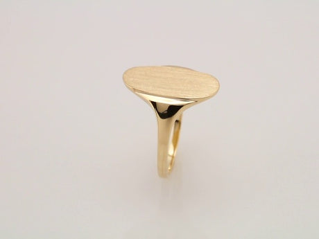 14K Yellow Gold Oval Signet Ring