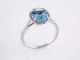 14K White Gold 10x8 mm Natural Aquamarine & .06 CTW Natural Diamond Ring
