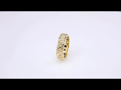 10K Yellow Gold 6 mm Sculptural Band Size 9.5