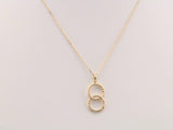 14K Yellow Interlocking Circle 16-18" Necklace